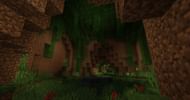 Hiding light with leaves (Image via Minecraft)